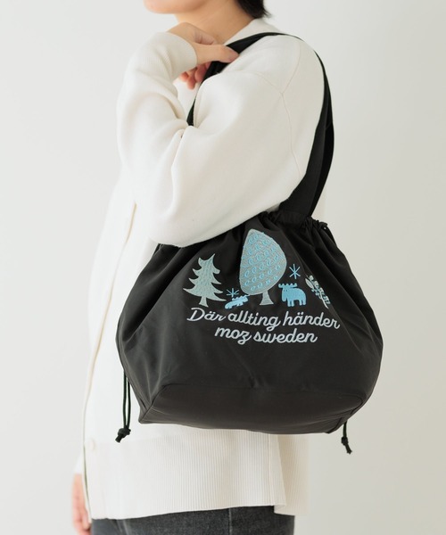 moz(モズ)の「moz モズ 刺繍トート L(トートバッグ・レディース・ネイビー/レッド/ブラック・FREE)」の1枚目の写真
