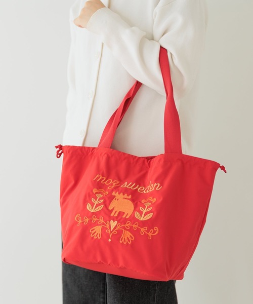 moz(モズ)の「moz モズ 刺繍トート L(トートバッグ・レディース・ネイビー/レッド/ブラック・FREE)」の4枚目の写真