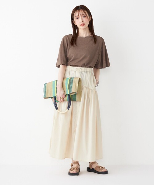 ［SHIPS］スカート SHIPS Colors:〈接触冷感・UVカット・撥水〉マルチ