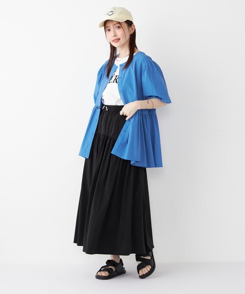 SHIPS Colors(シップス カラーズ)の「SHIPS Colors:〈接触冷感・UVカット・撥水〉マルチファンクション フレアスカート◇(スカート・レディース・ベージュ/ブラック/ブルー/ナチュラル/ライトブルー・ONE SIZE)」の22枚目の写真