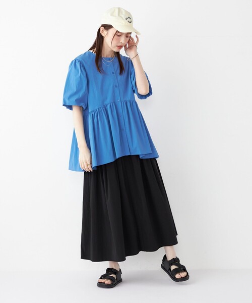 SHIPS Colors(シップス カラーズ)の「SHIPS Colors:〈接触冷感・UVカット・撥水〉マルチファンクション フレアスカート◇(スカート・レディース・ベージュ/ブラック/ブルー/ナチュラル/ライトブルー・ONE SIZE)」の21枚目の写真