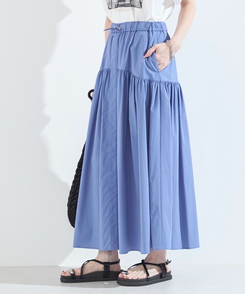 SHIPS Colors(シップス カラーズ)の「SHIPS Colors:〈接触冷感・UVカット・撥水〉マルチファンクション フレアスカート◇(スカート・レディース・ベージュ/ブラック/ブルー/ナチュラル/ライトブルー・ONE SIZE)」の14枚目の写真