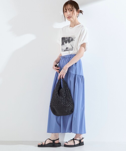 SHIPS Colors(シップス カラーズ)の「SHIPS Colors:〈接触冷感・UVカット・撥水〉マルチファンクション フレアスカート◇(スカート・レディース・ベージュ/ブラック/ブルー/ナチュラル/ライトブルー・ONE SIZE)」の11枚目の写真