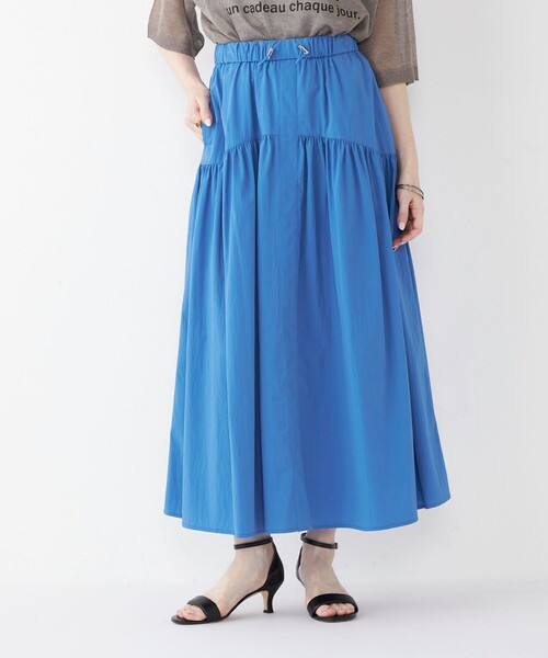 SHIPS Colors(シップス カラーズ)の「SHIPS Colors:〈接触冷感・UVカット・撥水〉マルチファンクション フレアスカート◇(スカート・レディース・ベージュ/ブラック/ブルー/ナチュラル/ライトブルー・ONE SIZE)」の9枚目の写真