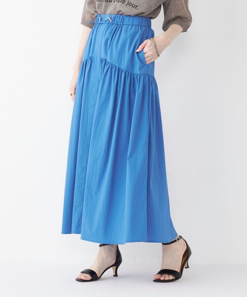 SHIPS Colors(シップス カラーズ)の「SHIPS Colors:〈接触冷感・UVカット・撥水〉マルチファンクション フレアスカート◇(スカート・レディース・ベージュ/ブラック/ブルー/ナチュラル/ライトブルー・ONE SIZE)」の8枚目の写真