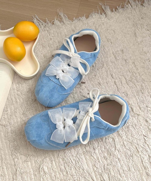 shoes365(シューズスリーシックスファイヴ)の「レースリボン付きスニーカー(スニーカー・レディース・ブルー/ピンク/イエロー/パープル・24.0cm/25.0cm/22.5cm/23.5cm/24.5cm/23.0cm)」の9枚目の写真
