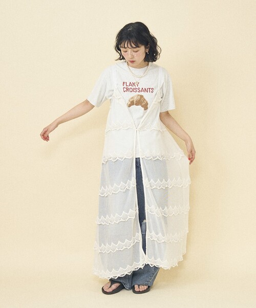 FREAK'S STORE(フリークスストア)の「BREAD プリントTシャツ/ブレッドTシャツ(Tシャツ/カットソー・レディース・ライトグレー/オフホワイト・フリ-)」の12枚目の写真