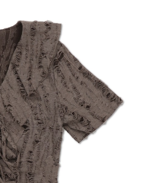 SPINNS（スピンズ）の「ダメージボレロ/フリルリボン/Vネック（シャツ/ブラウス・レディース・ブラック/グレー/ホワイト・ONESIZE）」の8枚目の写真