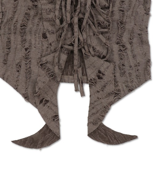 SPINNS（スピンズ）の「ダメージボレロ/フリルリボン/Vネック（シャツ/ブラウス・レディース・ブラック/グレー/ホワイト・ONESIZE）」の9枚目の写真