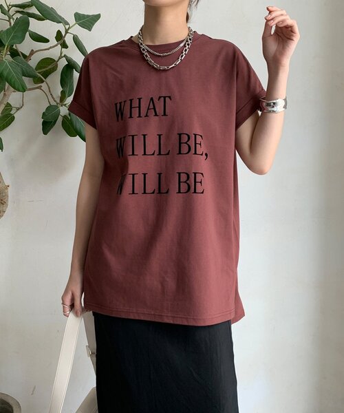 DouDou(ドゥドゥ)の「【WEB限定】 汗染み防止加工フロッキーロゴTEE(Tシャツ/カットソー・レディース・ブラウン/ベージュ/ブラック・FREE)」の13枚目の写真