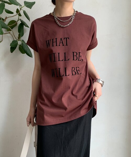 DouDou(ドゥドゥ)の「【WEB限定】 汗染み防止加工フロッキーロゴTEE(Tシャツ/カットソー・レディース・ブラウン/ベージュ/ブラック・FREE)」の14枚目の写真