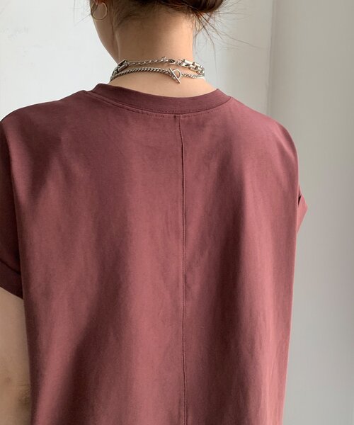 DouDou(ドゥドゥ)の「【WEB限定】 汗染み防止加工フロッキーロゴTEE(Tシャツ/カットソー・レディース・ブラウン/ベージュ/ブラック・FREE)」の19枚目の写真