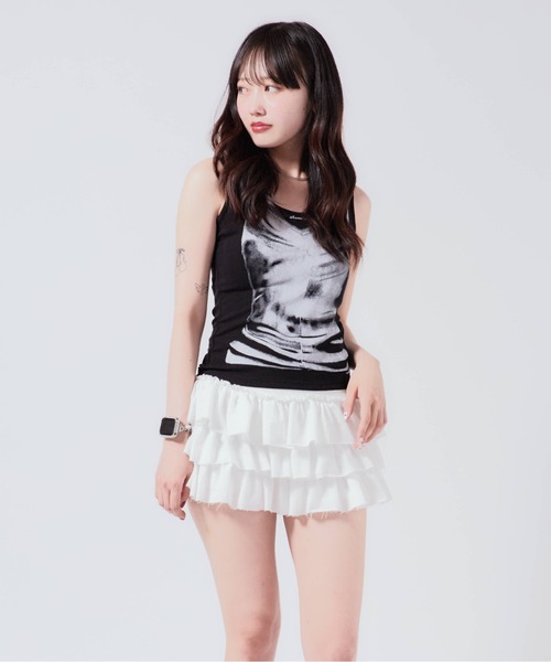 Chick（チック）の「リブ編み タンクトップ（タンクトップ・レディース・ブラック・FREE）」の8枚目の写真