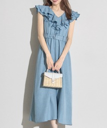 【ZOZO限定】ダブルラッフルデニムライクワンピース