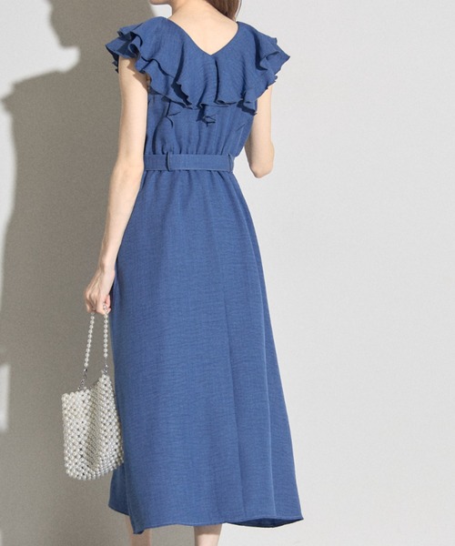 tocco closet(トッコ クローゼット)の「【ZOZO限定】ダブルラッフルデニムライクワンピース(ワンピース・レディース・ブルー/サックスブルー・M)」の20枚目の写真