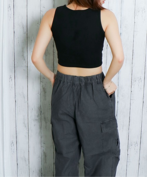 GORGE(ゴージ)の「《クロップド丈×フィット感》レディース タンクトップ シンプル 無地 ストレッチ 春夏秋(タンクトップ・レディース・レッド/イエロー/オフホワイト/ブラック・F)」の10枚目の写真