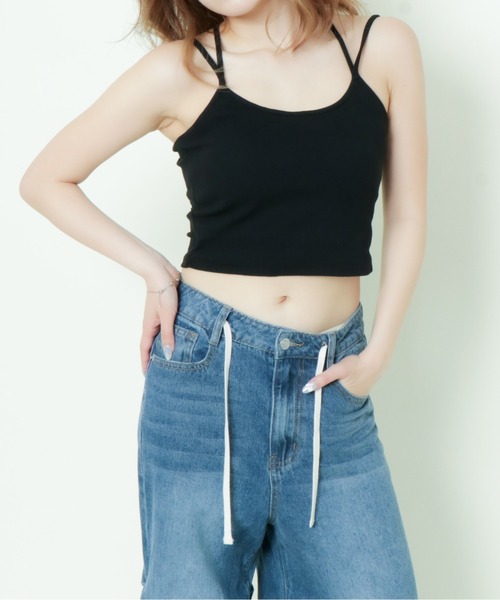GORGE(ゴージ)の「《後ろ姿で差がつく》クロスバックタンク(キャミソール・レディース・レッド/イエロー/ブラック/オフホワイト・F)」の6枚目の写真