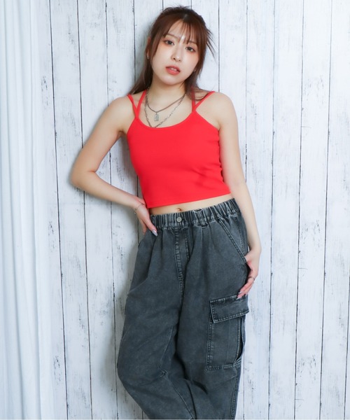 GORGE(ゴージ)の「《後ろ姿で差がつく》クロスバックタンク(キャミソール・レディース・レッド/イエロー/ブラック/オフホワイト・F)」の18枚目の写真