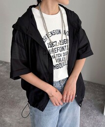 fredy emue | シアーフーディハーフスリーブシャツ(シャツ/ブラウス)