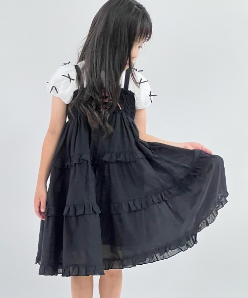axes femme（アクシーズファム）の「２ＷＡＹコットンワンピース（ワンピース・キッズ・ラベンダー/ブラック・MEDIUM/LARGE/X-LARGE）」の3枚目の写真