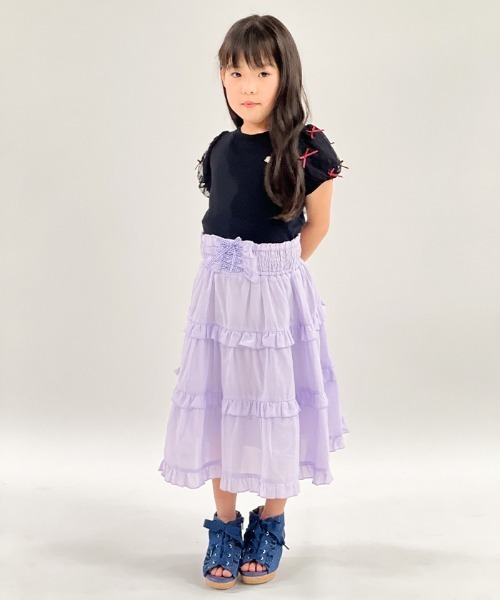 axes femme（アクシーズファム）の「２ＷＡＹコットンワンピース（ワンピース・キッズ・ラベンダー/ブラック・MEDIUM/LARGE/X-LARGE）」の7枚目の写真