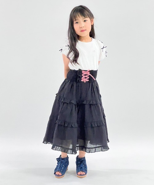 axes femme（アクシーズファム）の「２ＷＡＹコットンワンピース（ワンピース・キッズ・ラベンダー/ブラック・MEDIUM/LARGE/X-LARGE）」の8枚目の写真