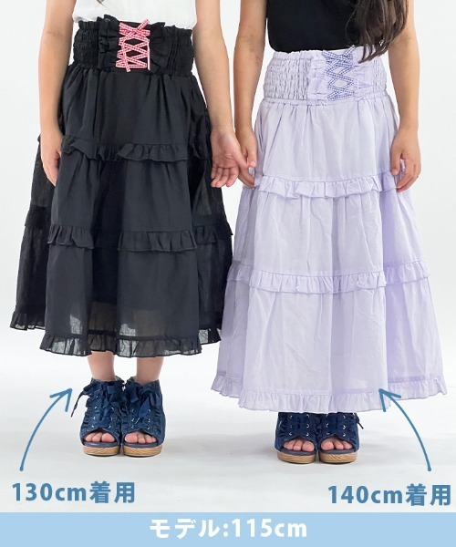 axes femme（アクシーズファム）の「２ＷＡＹコットンワンピース（ワンピース・キッズ・ラベンダー/ブラック・MEDIUM/LARGE/X-LARGE）」の12枚目の写真