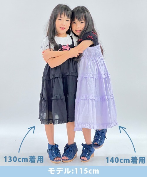 axes femme（アクシーズファム）の「２ＷＡＹコットンワンピース（ワンピース・キッズ・ラベンダー/ブラック・MEDIUM/LARGE/X-LARGE）」の13枚目の写真