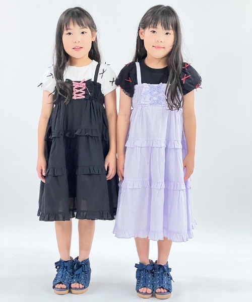 axes femme（アクシーズファム）の「２ＷＡＹコットンワンピース（ワンピース・キッズ・ラベンダー/ブラック・MEDIUM/LARGE/X-LARGE）」の14枚目の写真