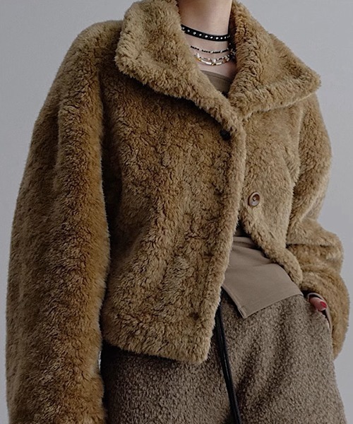 chuclla（チュクラ）の「【CHENTAITAI】フェイクファーショートコート CTW25a005（その他アウター・レディース・ベージュ・L）」の10枚目の写真