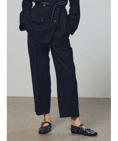 COEL(コエル)の「ウールカーブパンツ(スラックス・レディース・ネイビー/ブラウン・38/36)」の7枚目の写真