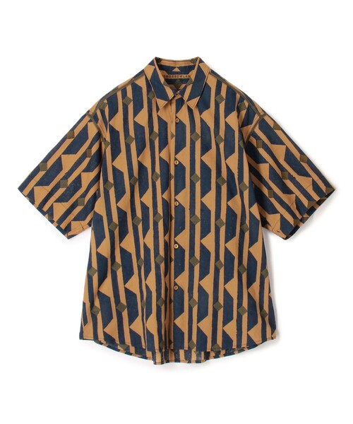 インド コットン ブロックプリント ハーフスリーブシャツ（シャツ