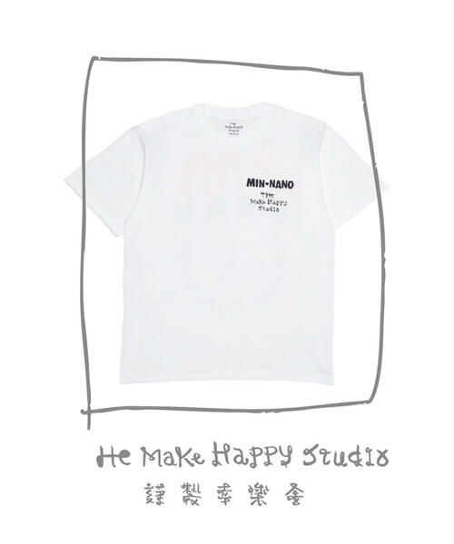 The Make Happy Studio(ザメイクハッピーストゥディオ)の「The Make Happy Studio/ザメイクハッピーストゥディオ/MINNANO×TMHS(Tシャツ/カットソー・メンズ・ホワイト/ブラウン系その他3・L/XXL/XL/M)」の4枚目の写真
