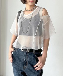 PAGEBOY | カットアウトメッシュTシャツ(Tシャツ/カットソー)