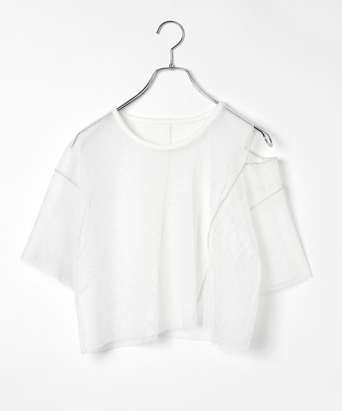 PAGEBOY（ページボーイ）の「カットアウトメッシュTシャツ（Tシャツ/カットソー・レディース・オフホワイト/ブラック/ダークブラウン・FREE）」の19枚目の写真