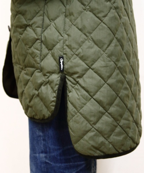 GYMPHLEX(ジムフレックス)の「Gymphlex/ジムフレックス キルトダウンカラーレスコート QUILT DOWN COLLARLESS COAT GY-A0056 NYM(ダウンジャケット/コート・レディース・オリーブ/ブラック/ライトベージュ・14)」の8枚目の写真