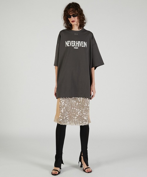 PRANK PROJECT（プランクプロジェクト）の「NEVER Tシャツ / NEVER T-Shirt（Tシャツ/カットソー・レディース・チャコールグレー/ホワイト/イエロー・FREE）」の7枚目の写真