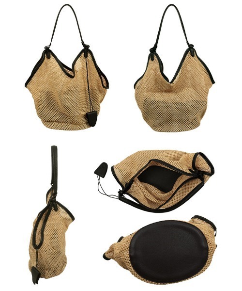 KOBE LETTUCE（コウベレタス）の「3点セット ペーパーバッグ（トートバッグ・レディース・ブラック/キャメル・M）」の9枚目の写真