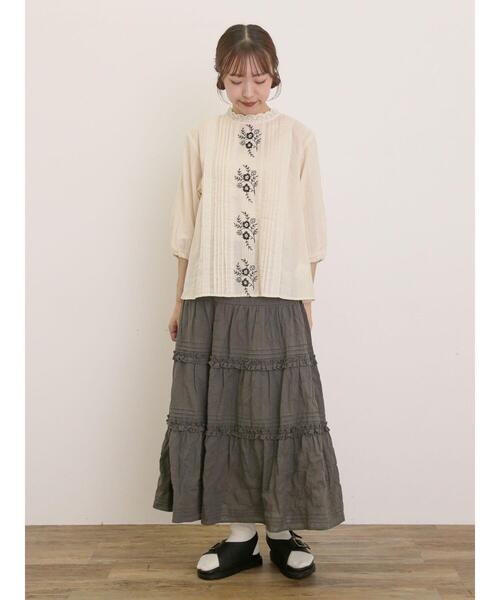 セール】フラワー柄刺繍レースブラウス（シャツ/ブラウス