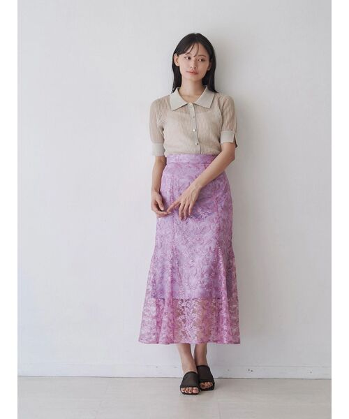TONAL(トーナル)の「スパンコールレースマーメイドスカート(スカート・レディース・アイボリー/パープル/グリーン・SMALL/MEDIUM)」の12枚目の写真