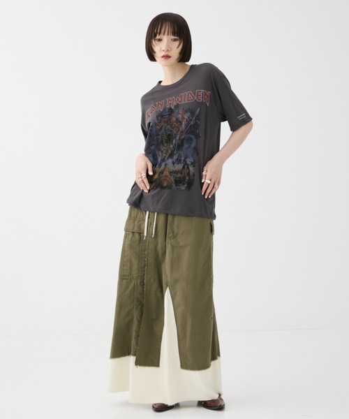 beautiful people（ビューティフルピープル）の「【beautiful people/ビューティフルピープル】IRON MIAIDEN sheer jersey big-T/アイアンメイデンシアージャージービッグTシャツ（Tシャツ/カットソー・レディース・ブラック・38）」の10枚目の写真