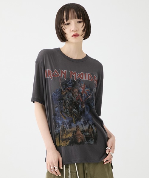 beautiful people（ビューティフルピープル）の「【beautiful people/ビューティフルピープル】IRON MIAIDEN sheer jersey big-T/アイアンメイデンシアージャージービッグTシャツ（Tシャツ/カットソー・レディース・ブラック・38）」の16枚目の写真