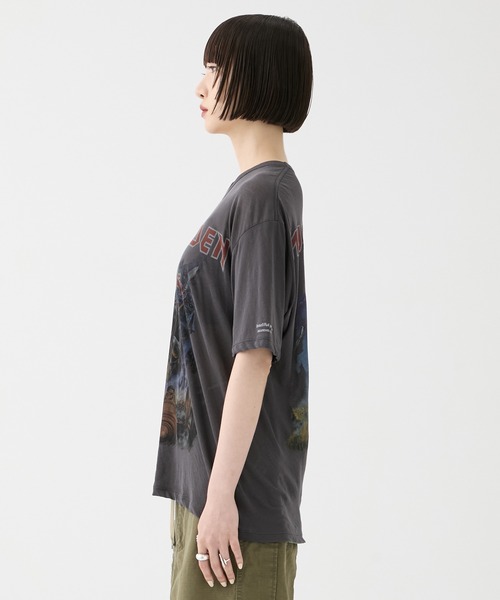 beautiful people（ビューティフルピープル）の「【beautiful people/ビューティフルピープル】IRON MIAIDEN sheer jersey big-T/アイアンメイデンシアージャージービッグTシャツ（Tシャツ/カットソー・レディース・ブラック・38）」の2枚目の写真