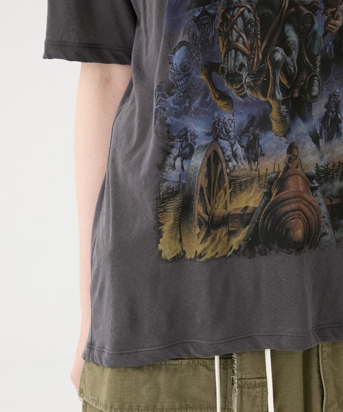 beautiful people（ビューティフルピープル）の「【beautiful people/ビューティフルピープル】IRON MIAIDEN sheer jersey big-T/アイアンメイデンシアージャージービッグTシャツ（Tシャツ/カットソー・レディース・ブラック・38）」の6枚目の写真