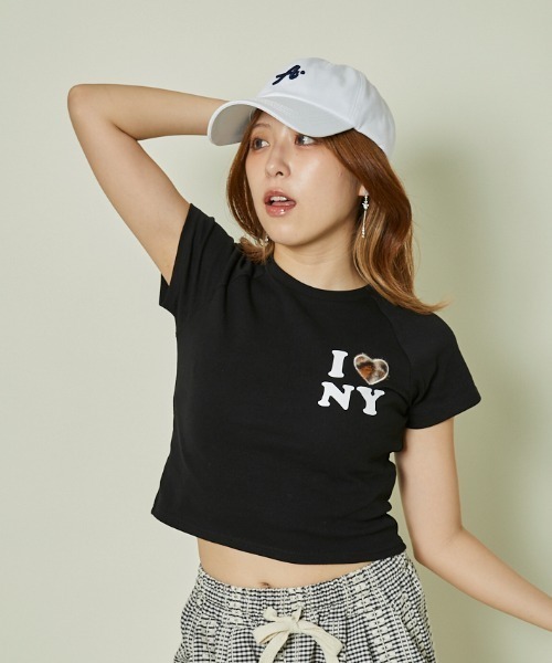GORGE(ゴージ)の「《レオパード&ハートロゴ》ショート丈Tシャツ(Tシャツ/カットソー・レディース・ブラック/オフホワイト・F)」の10枚目の写真