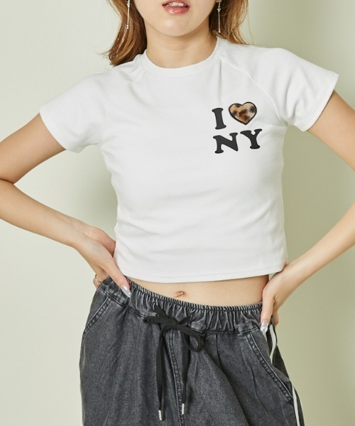 GORGE(ゴージ)の「《レオパード&ハートロゴ》ショート丈Tシャツ(Tシャツ/カットソー・レディース・ブラック/オフホワイト・F)」の12枚目の写真