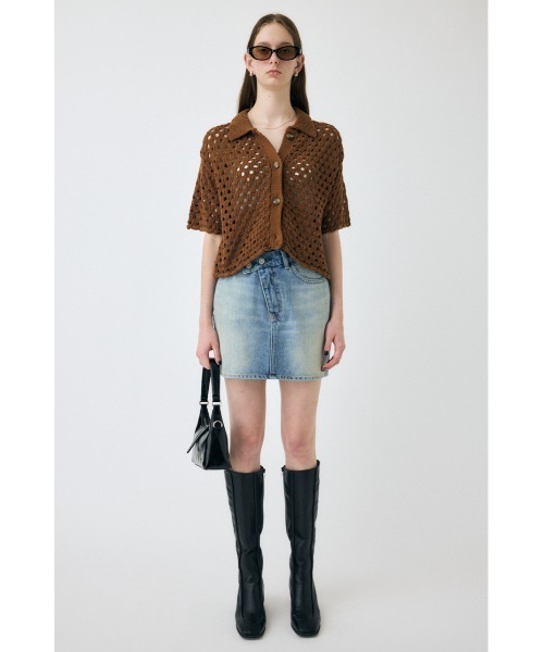 MOUSSY(マウジー)の「【EC・一部店舗限定】CROCHET ニットシャツ(ニット/セーター・レディース・ブラウン/アイボリー/ブラック・FREE)」の7枚目の写真