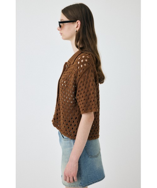 MOUSSY(マウジー)の「【EC・一部店舗限定】CROCHET ニットシャツ(ニット/セーター・レディース・ブラウン/アイボリー/ブラック・FREE)」の10枚目の写真