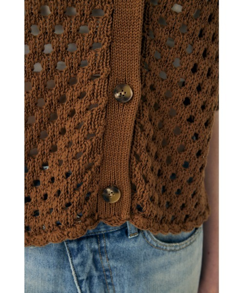 MOUSSY(マウジー)の「【EC・一部店舗限定】CROCHET ニットシャツ(ニット/セーター・レディース・ブラウン/アイボリー/ブラック・FREE)」の13枚目の写真