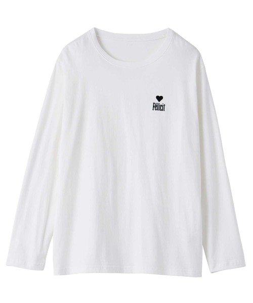 GeeRA（ジーラ）の「ハート＆ロゴワンポイント刺繍オーバーサイズロンT（Tシャツ/カットソー・レディース・チャコール/オートミール/オフホワイト・MEDIUM/LARGE/X-LARGE）」の18枚目の写真